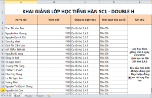 ️LỊCH KHAI GIẢNG LỚP HỌC TIẾNG HÀN MIỄN PHÍ